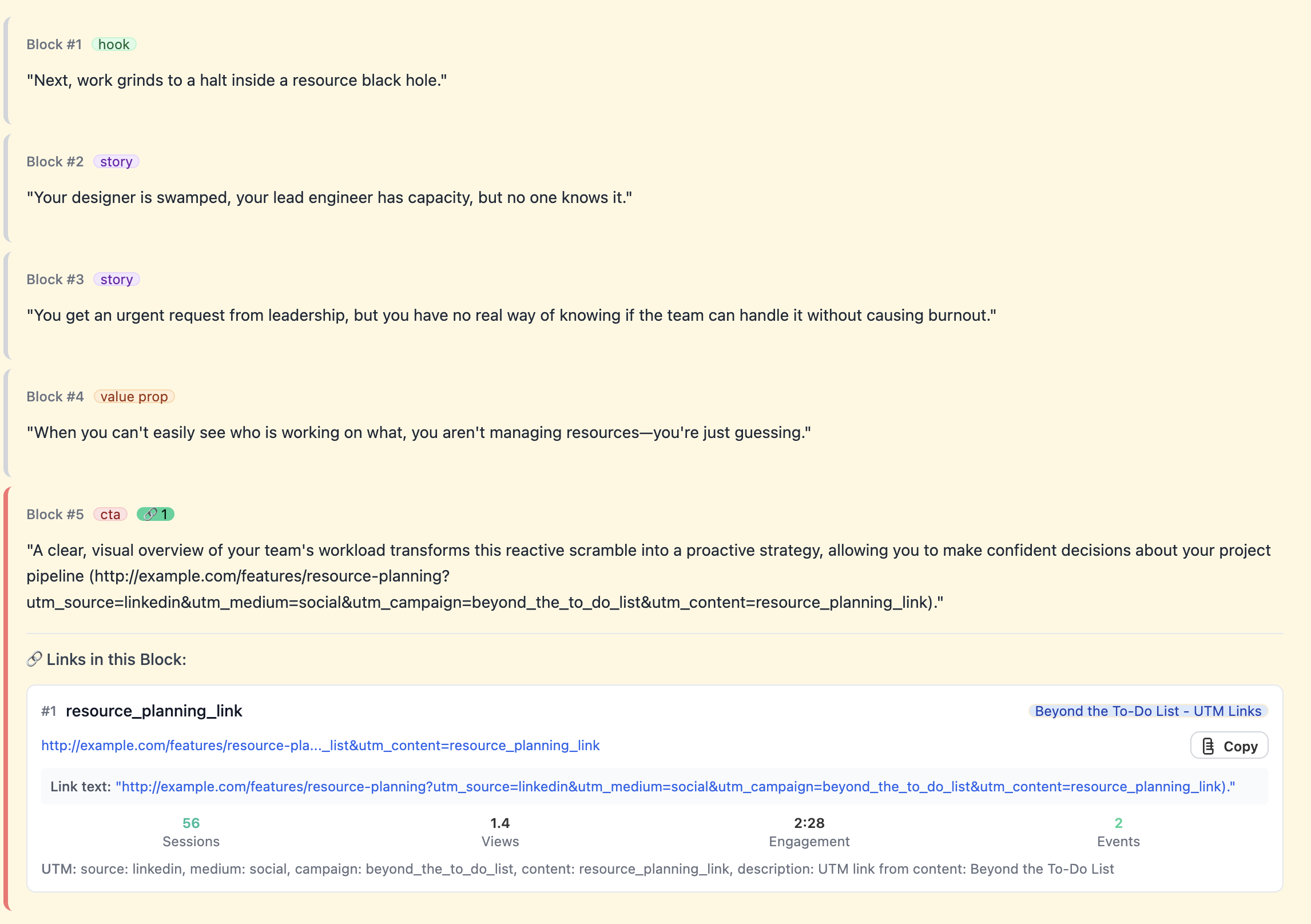 UTM link builder screenshot
